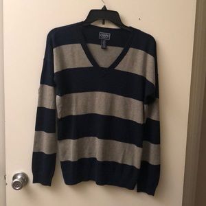 Chaps Classics V-Neck Rugby Striped Sweater Size L